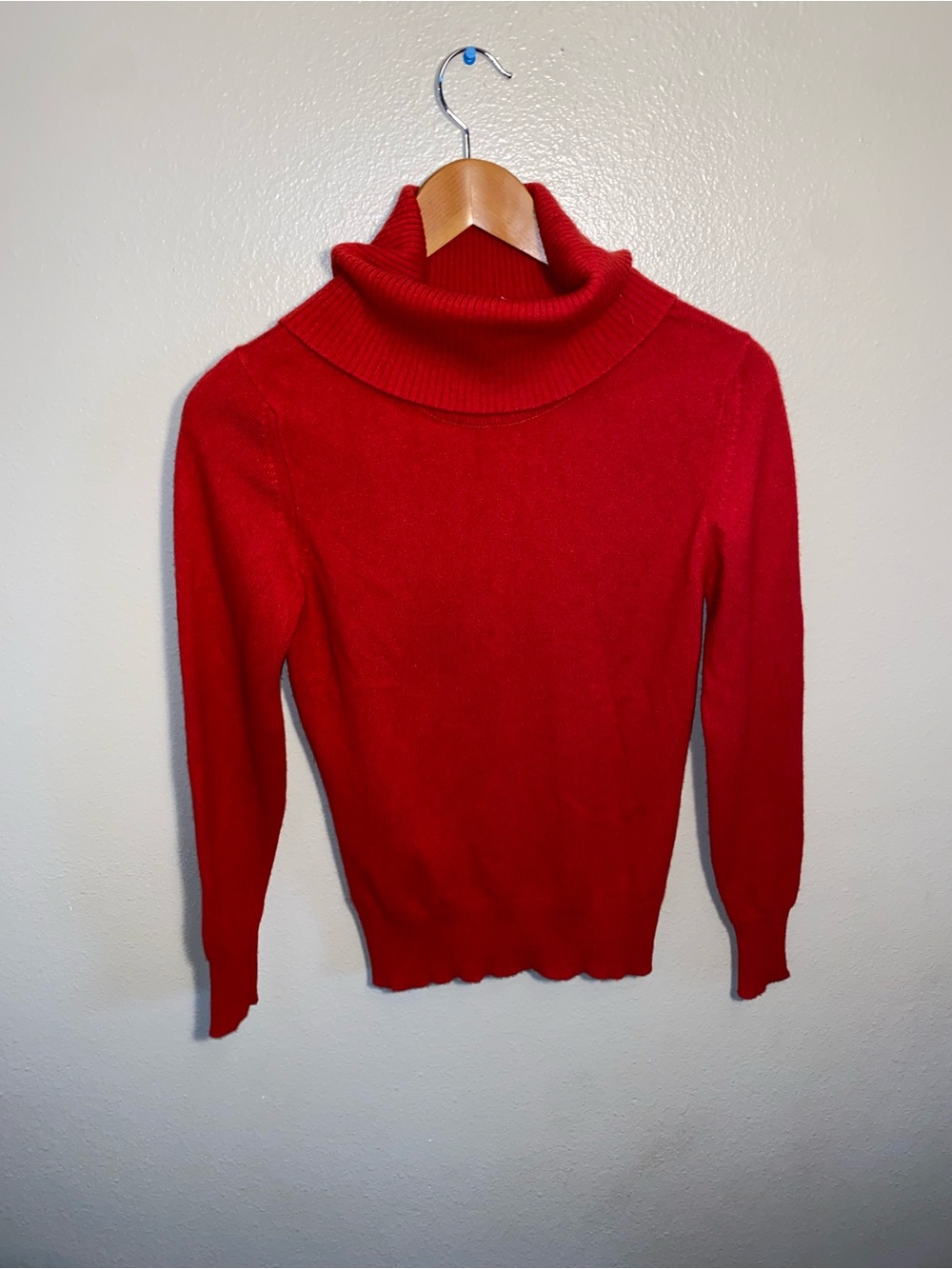 Vintage Nordstrom 100% Cashmere Red Turtleneck Sweater - Small